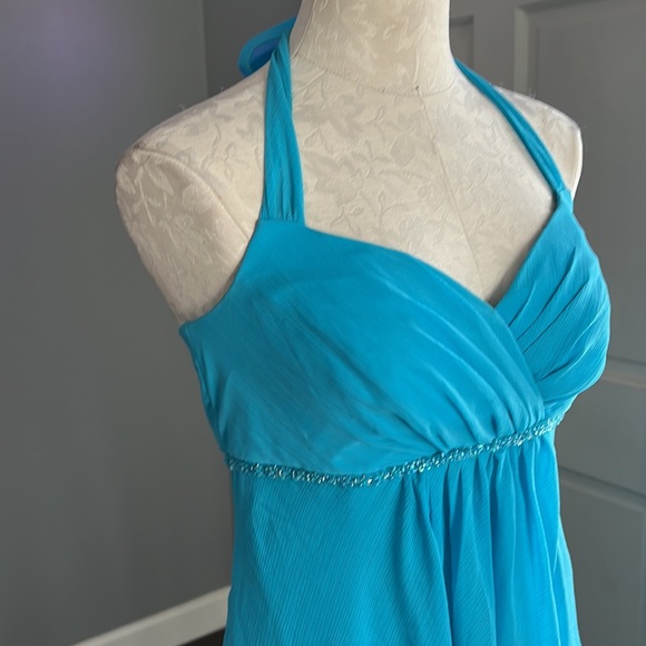 David’s Bridal Halter Tie High-Low Dress - Picture 3 of 9